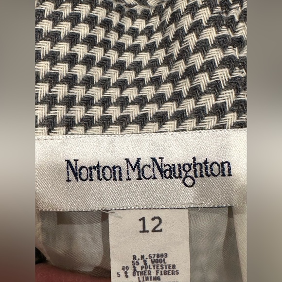 Norton McNaughton Black & White Checkered Skirt Zip Back Good Condition … - Picture 9 of 12
